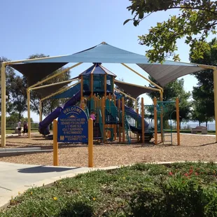 There is a playground for 5-12 years old and 2-5 years.