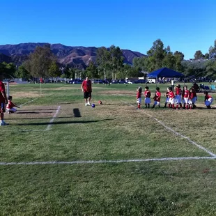 The soccer field. They have a nice youth soccer program at this park. This is a Wildcat pre-game warm up 2011.