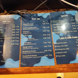 Printed Menus