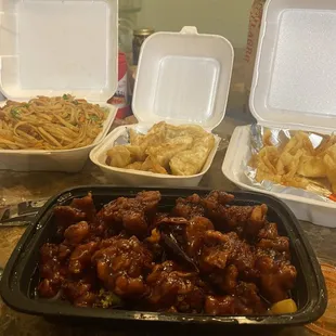 a variety of food items