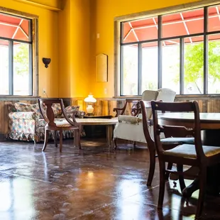 a table and chairs