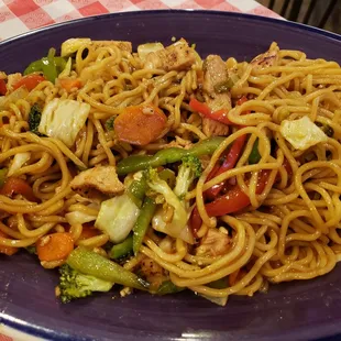 This was my dinner tonight, the special Yakisoba noodles with Grilled Chicken.