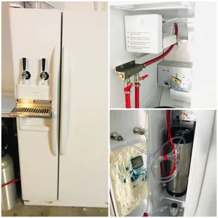 Converted fridge to be able to serve and ferment at the same time.