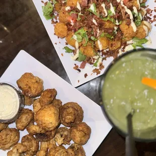 Fried Shrooms BLT Tater Tots