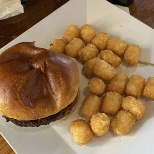Burger and tots