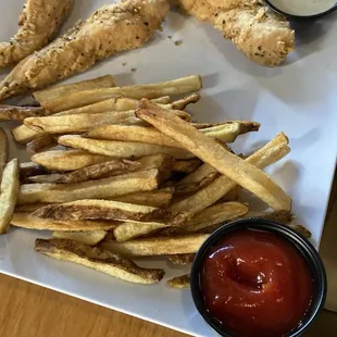 Chicken tenders and fries