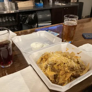 Nachos from the food truck outside.