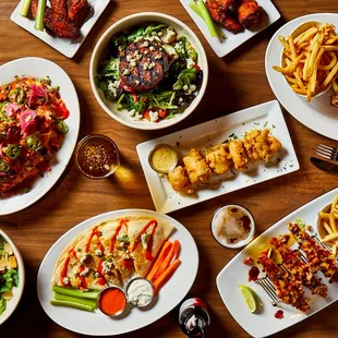 a spread of food