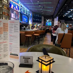 a drink and menu