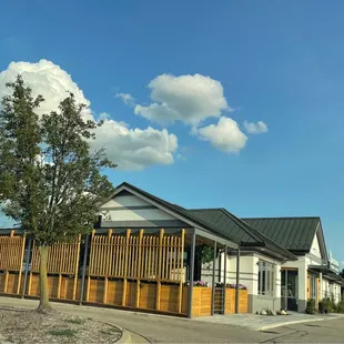 a view of the outside of a building