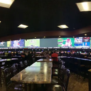 seating and video screens