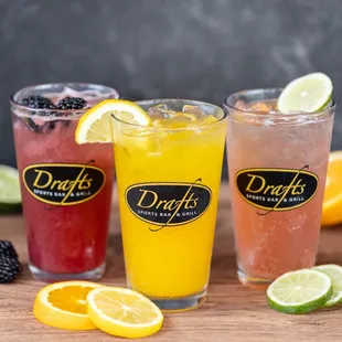 three different drinks