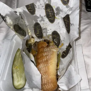 4 hrs later me enjoying the rest of my sandwich. I Had to wait for the kids to go to sleep so I wouldn't have to share lol