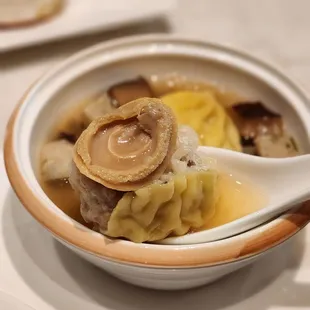 a bowl of food on a table