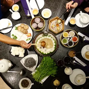 We enjoyed the dim sum and hot pot combo