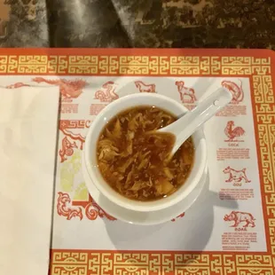 Hot and sour soup comes with combination plate.