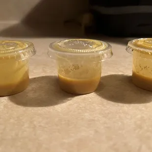 Ordered 3 egg rolls with 3 orders of homemade mustard, not in the package and they gave me 1/10 of the mustard in three separate boxes.