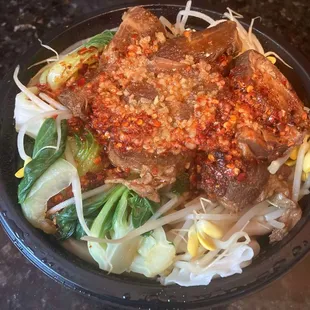 Spicy Xi&apos;an Hand Pulled Biang Biang Noodles with Pork