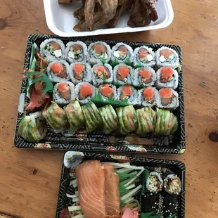 sushi, food, sashimi, sushi and sashimi