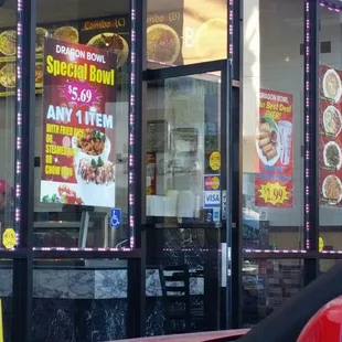 Outside the restaurant