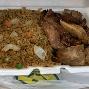 C9. Honey Bourbon Chicken Combo