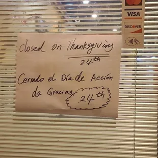 Closed on Thanksgiving Day 2021