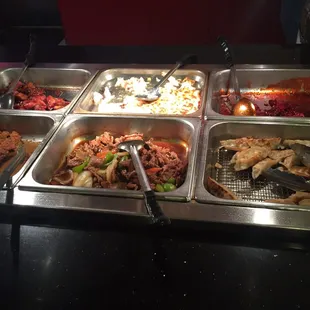 Close up of some buffet items