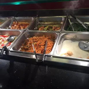Close up of some buffet items