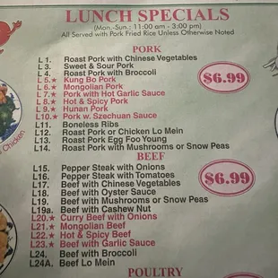 menu