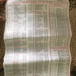 This is the updated menu