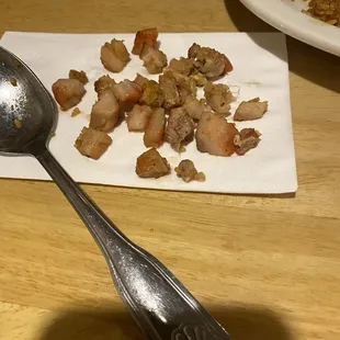 Pork fat hardly any meat.