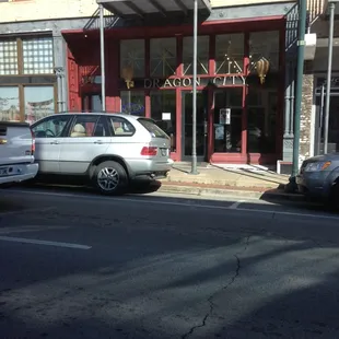 cars parked on the street