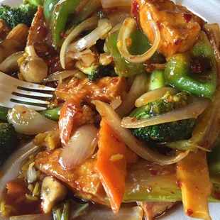 Szechuan tofu and vegetable fried rice! Mmmm!