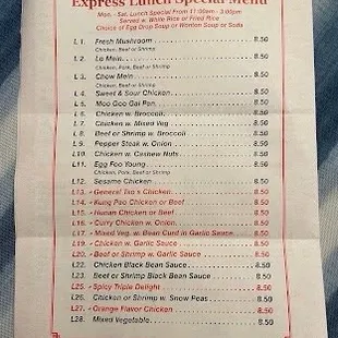 menu