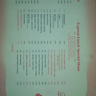 Menu front