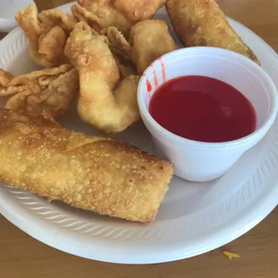Philly cheese egg rolls and crab Rangoon