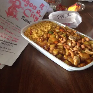Cashew chicken is always great for carry out. Fast and friendly service every time.