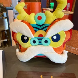 a dragon head on display