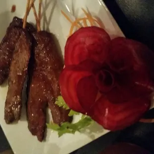 Beef sticks. Simple elegant and prepared exquisitely. This is the way chinese should be