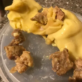 Wonton Egg Drop Mixed soup?? Wontons filled with what ever it is had veins &amp; tendons just like gizzards???
