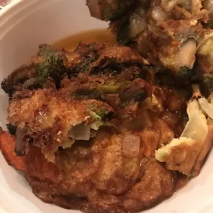Very greasy over fried vegetables. Tasted as though they took old veggies from other dishes