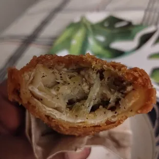 A dry a** egg roll cooked way too hard.