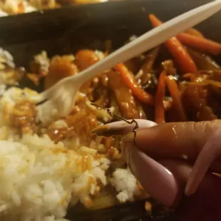 Metal piece from dish scrubber