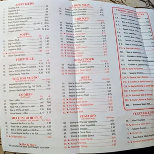 menu