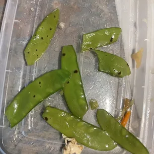 This is Shrimp with Snow Peas and the second time our vegetables were not fresh.  So disappointed.