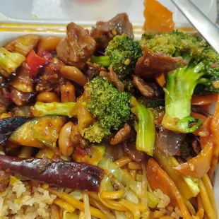 Kung Pao and Beef Broccoli...tossed.