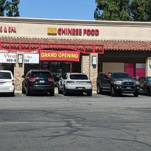 Outside in parking lot