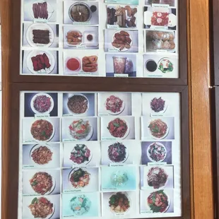 a picture of a display of food