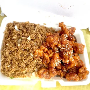 Sesame chicken and Fried Rice