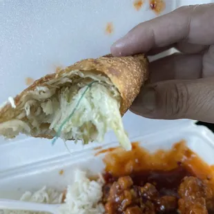 Found a piece of plastic string in my egg roll today .. not good